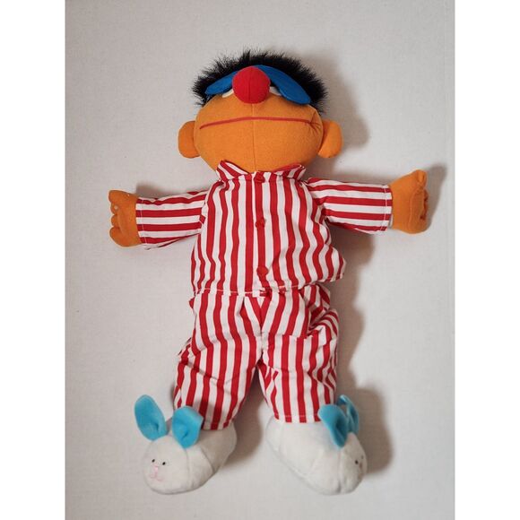 1996 TYCO Sing & Snore Ernie Plush – Sesame Street Talking Doll w/ Slippers - Picture 7 of 8